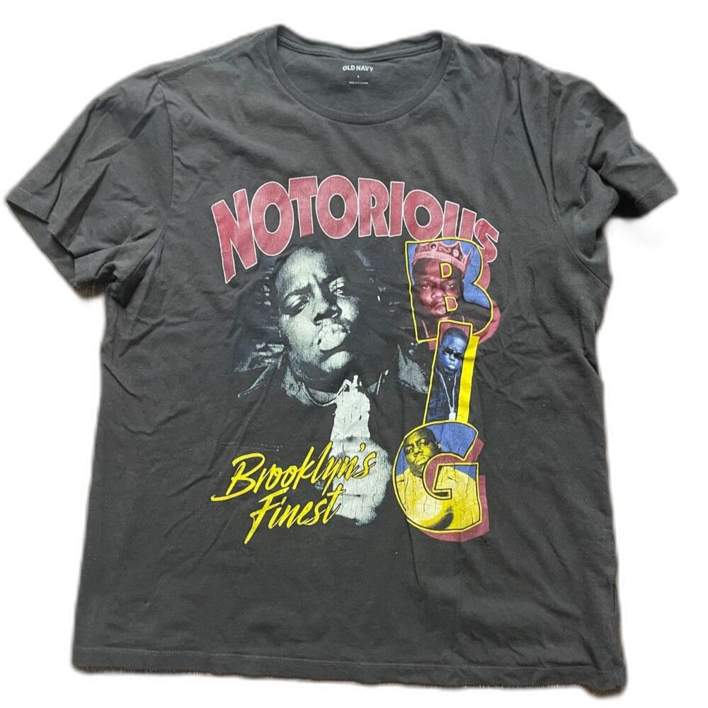 NOTORIOUS BIG Biggie Smalls Brooklyn's Finest T-Shirt WOMENS LARGE SHORT HIPHOP
